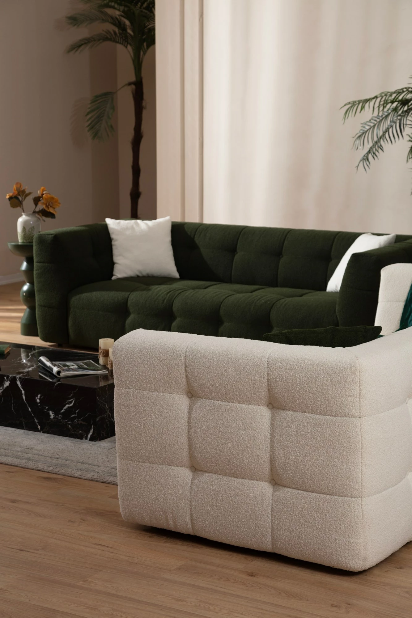 Divan treshe Atelier del Sofa, Cady, bezhë