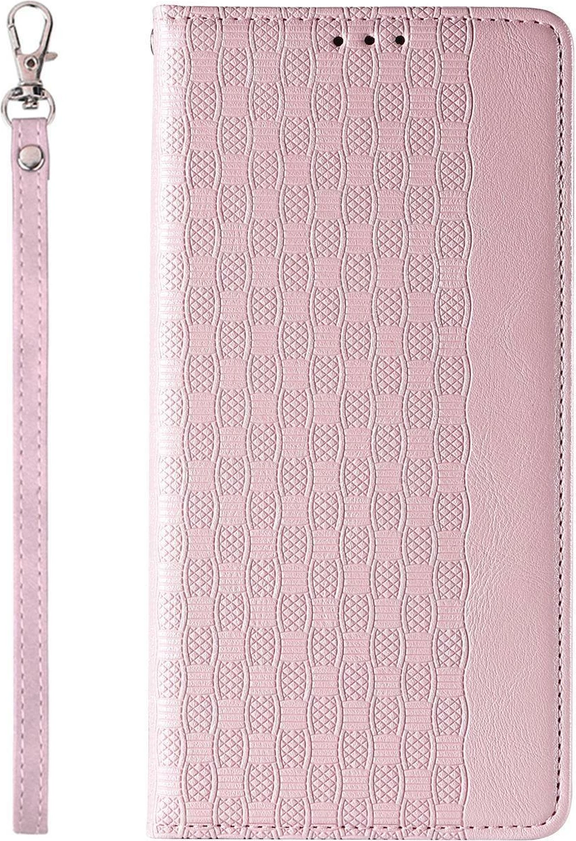 Mbështjellës Hurtel Magnet Strap Case për iPhone 13 Pro Max, me portofol dhe litar dore, Rozë