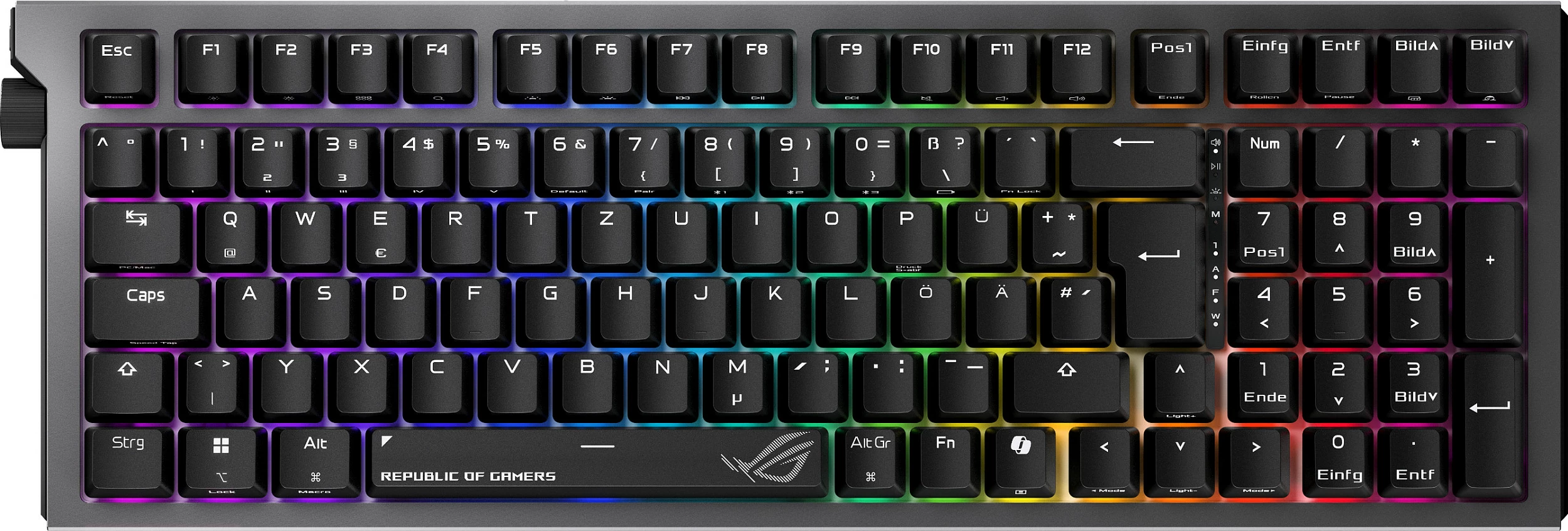 Tastierë mekanike ASUS ROG Strix Morph 96 Wireless, 96%, QWERTZ DE, RGB, USB-C, e zezë
