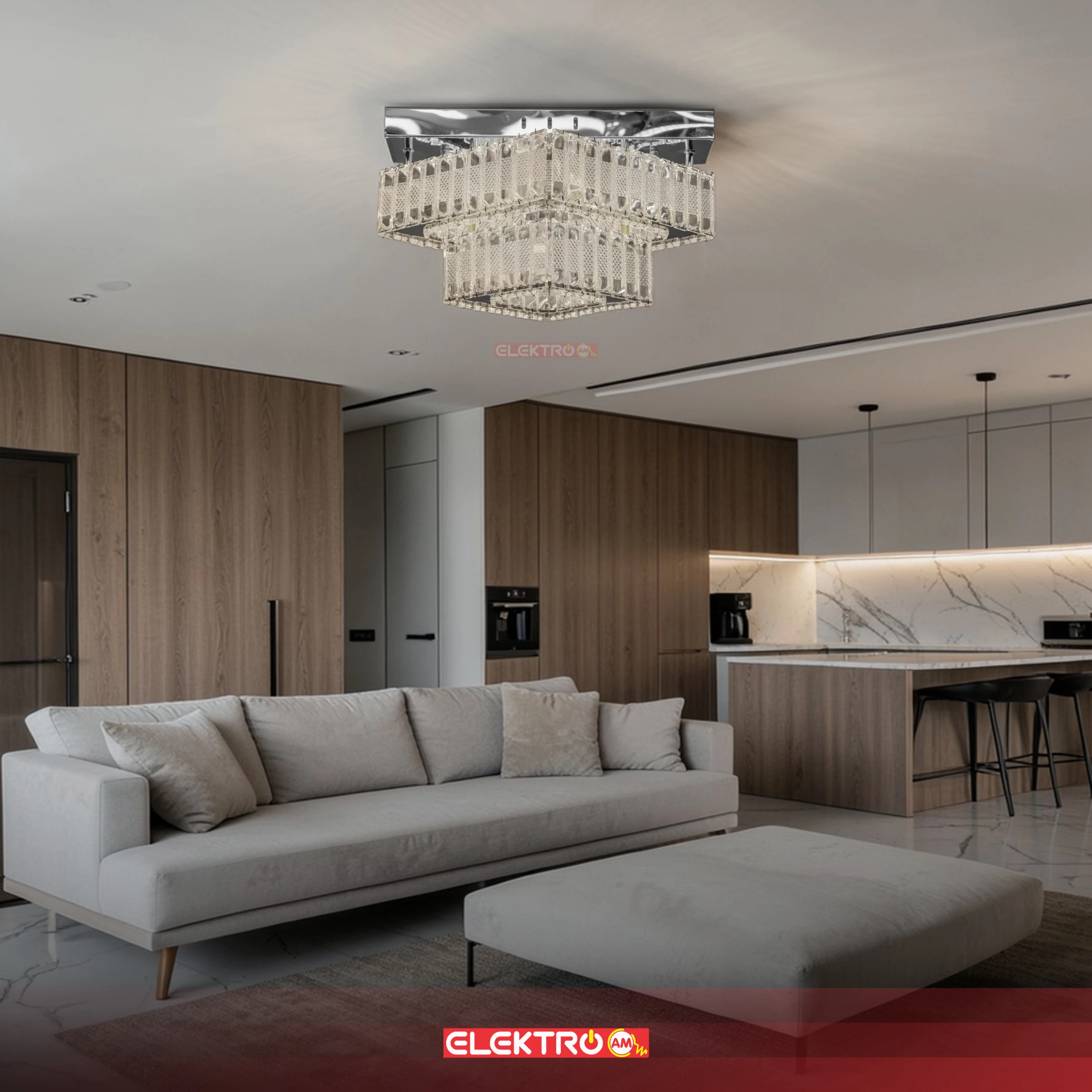 Abazhure LED Tavani me Kristale AMS126