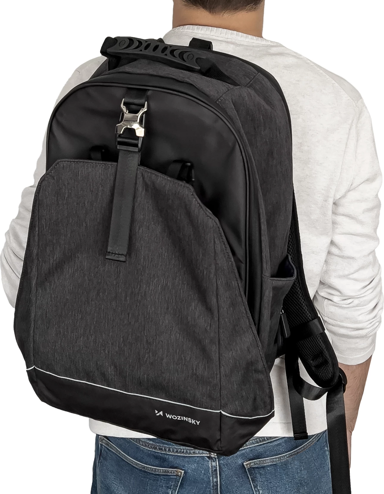 Çantë biçiklete Wozinsky WBB33BK, 30L, shpinore 2-në-1, e zezë