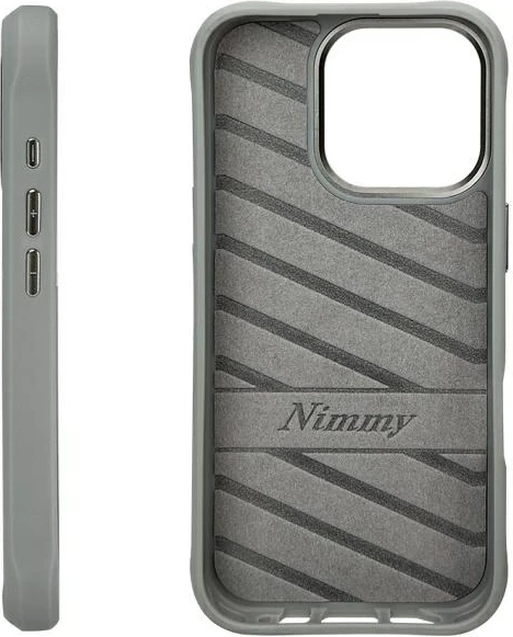 Mbështjellës Nimmy Cool&Cute 2.0 Bear për iPhone 16 Pro 6.3\", hardcase TPU/PC, i papërshkueshëm nga uji, gri, me kuti