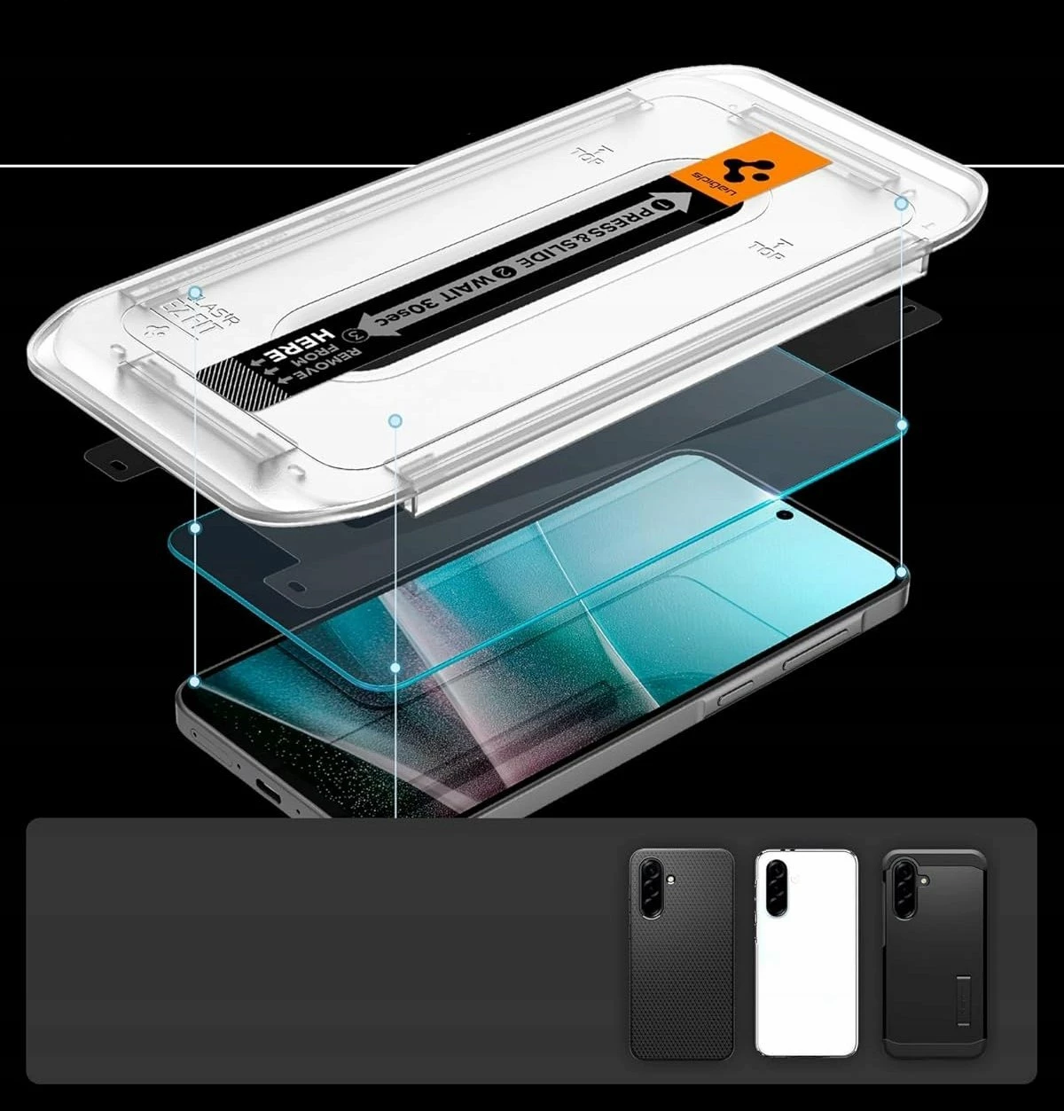 Xham i kalitur Spigen Glas.TR EZ Fit për Galaxy A36 5G, transparent, 2 copë