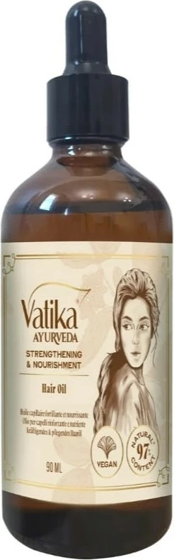 Vaj për flokë për femra Dabur Vatika Ayurveda Strengthening and Nourishing, 90ml