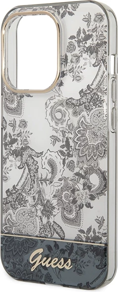 Mbështjellës Guess Porcelain Collection për iPhone 14 Pro 6.1", Gri