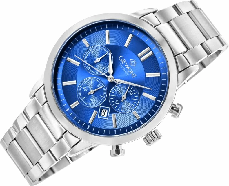 Orë dore meshkuj Giewont GW8510-B3, argjendtë/blu