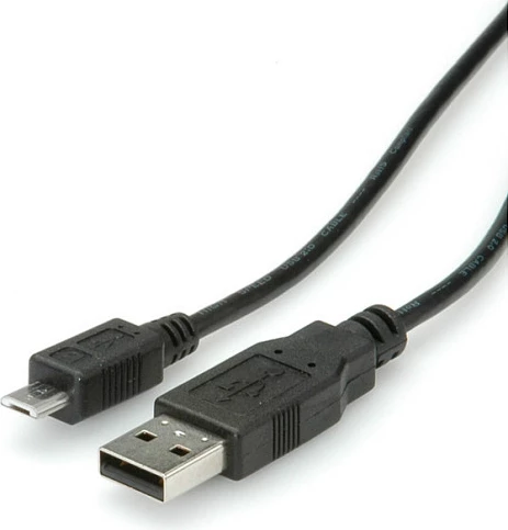 Kabllo USB ROLINE USB 2.0, USB-A në Micro-USB B, 3 m, e zezë
