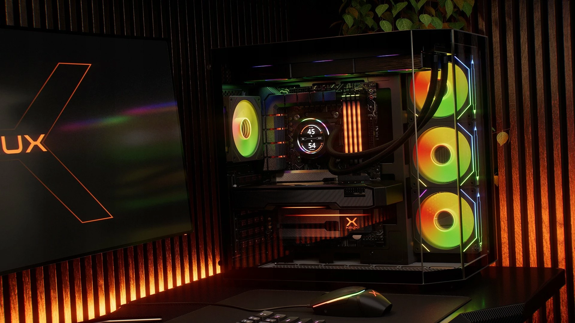 Ftohës me ujë Krux HydroGlance 360 ARGB LCD KRXE004, radiator 360mm, 3x120mm PWM