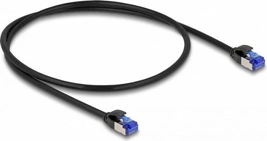 Kabllo rrjeti DeLOCK RJ45 Cat.6A S/FTP Slim, 0.5 m, e zezë
