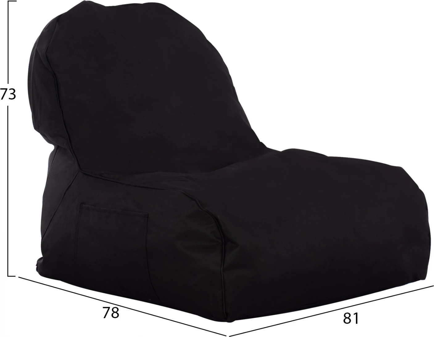 Poltronë e jashtme, e zezë, me mbrojtje UV, 81x78x73 cm