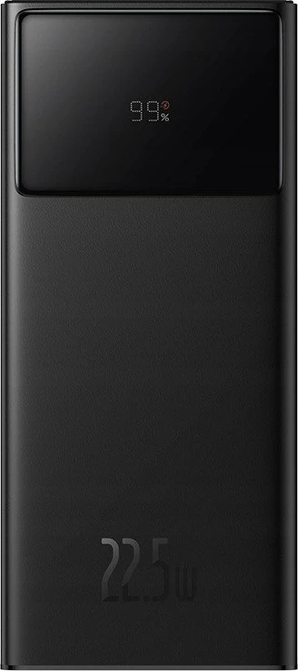 Powerbank Baseus EnerFill FP41 30000mAh 22.5W me display LED, 2x USB-A + USB-C, Black, set me kabllo USB-A në USB-C