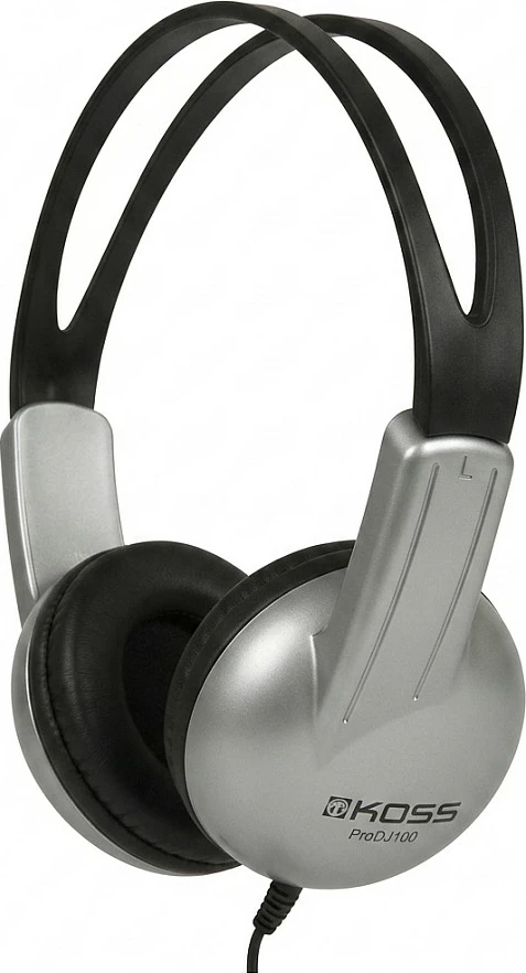 Kufje KOSS UR/10, me kabllo 1.2m, 3.5mm, supraaural, zi/argjendtë