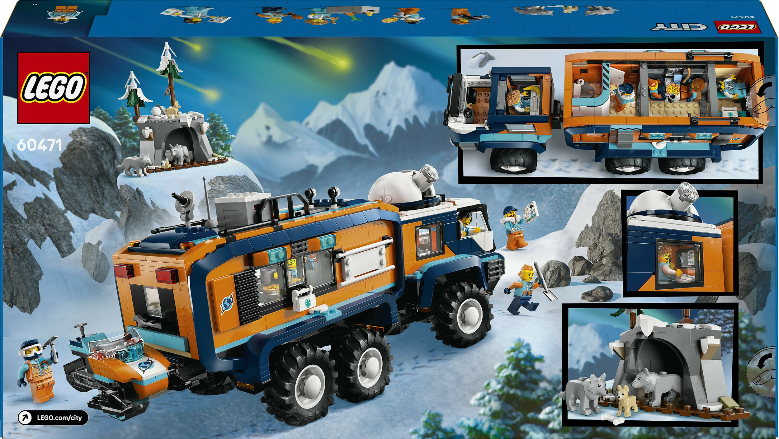 Set ndërtimi LEGO City 60471 Arctic Explorer Science Lab Truck, 1064 copë, multikolor