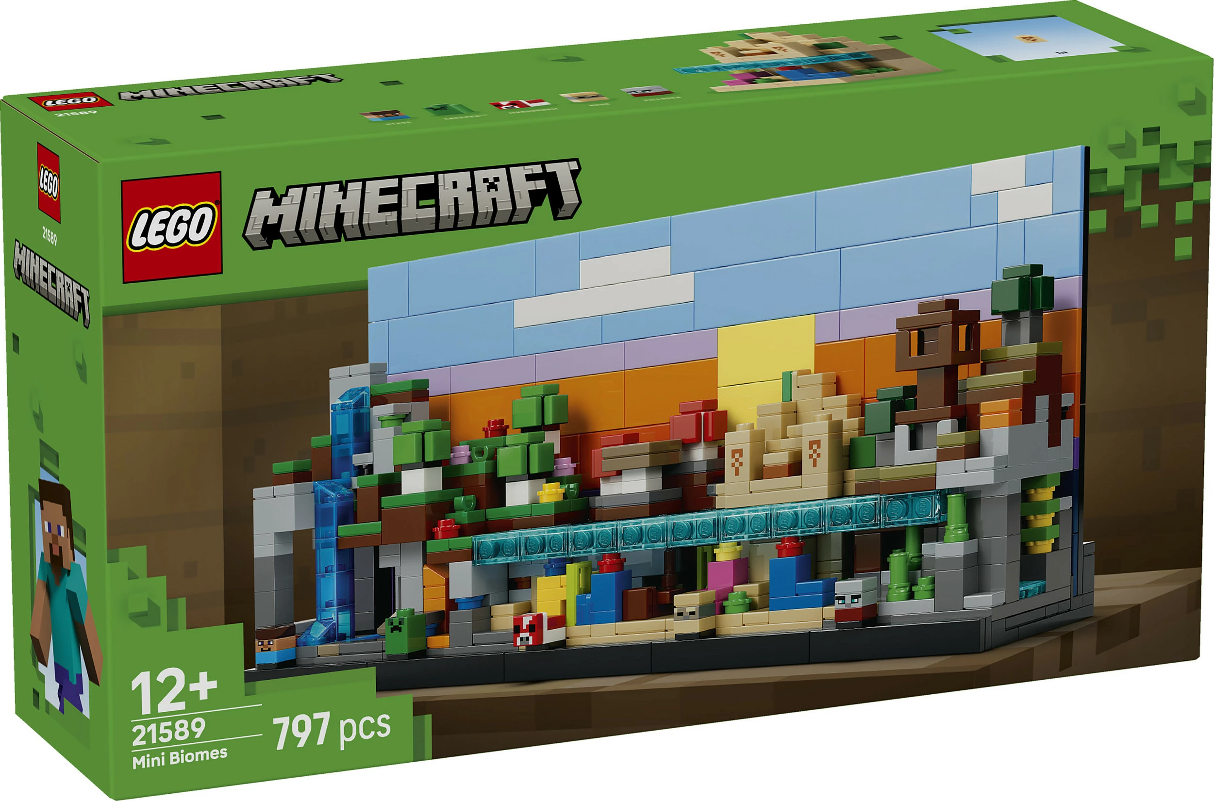 Set ndërtimi LEGO Minecraft Mini Biomes 21589, 797 copë, 12+, shumëngjyrësh