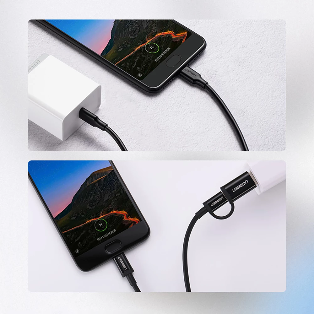 Kabllo USB-C në USB-C Ugreen US286, 1m, 3A, 480 Mbps, e zezë