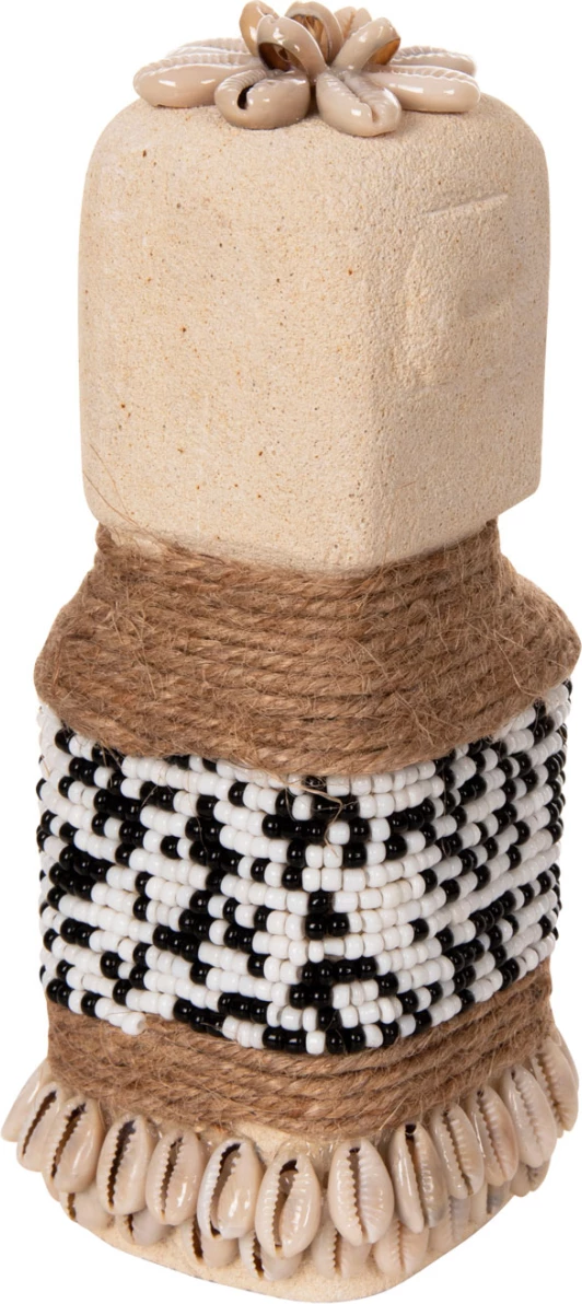 Statujë tavoline SUMBA FH4309 prej guri të bardhë paras-rruaza-litar bar deti 7x7x17Hcm