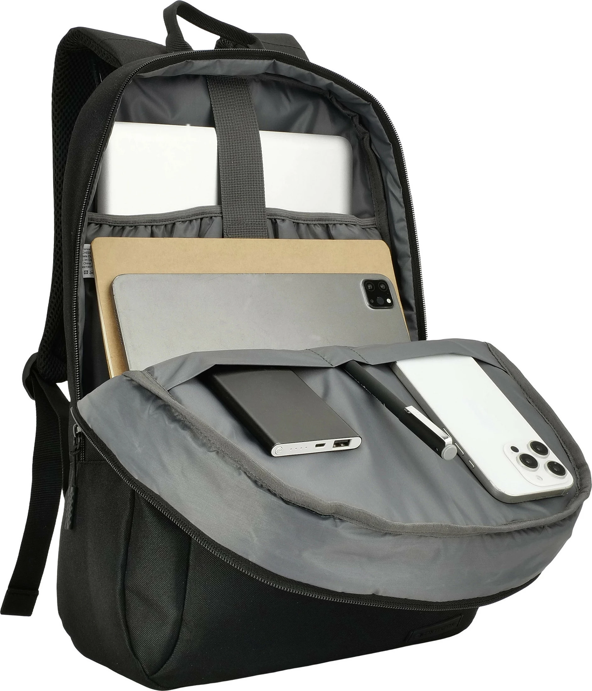 Çantë shpine për laptop Conceptronic 15.6", multi-xhepa, e zezë