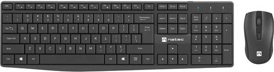 Set tastierë dhe maus pa tela Natec Squid, 2.4 GHz, Optik, i zi