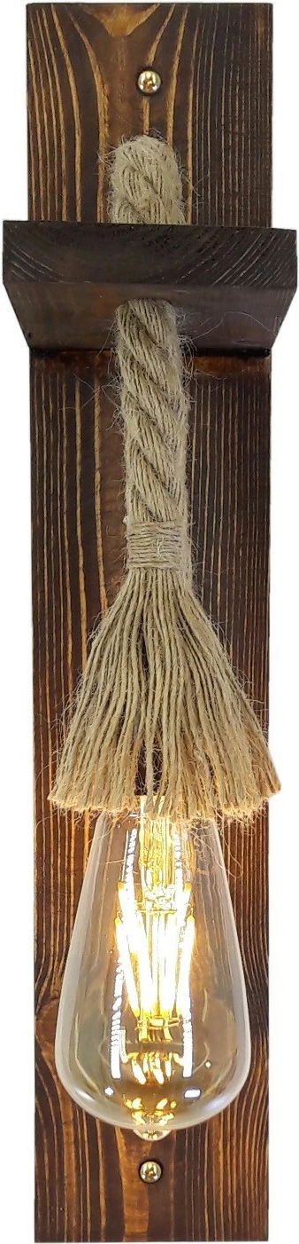 Llambë muri Opviq, dru i fortë pishe, ngjyrë arre, 45x9x17cm