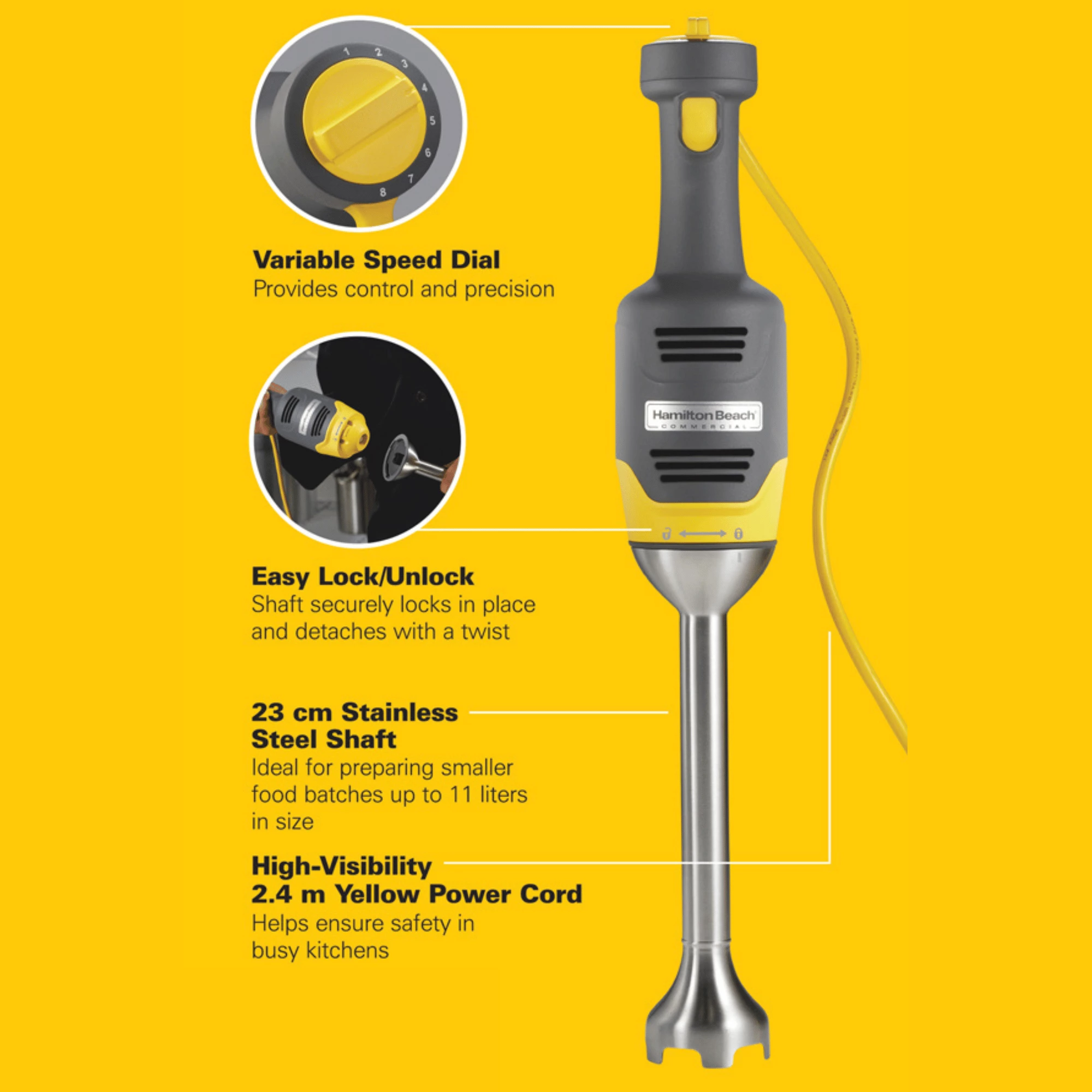 Blender dore, Hamilton Beach Commercial, BigRig HMI009-CE, 230 mm, inox, gri