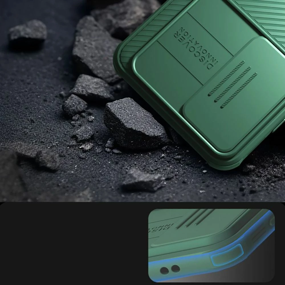Mbështjellës Nillkin CamShield Pro për Samsung Galaxy A55, me mbulesë kamere, zi