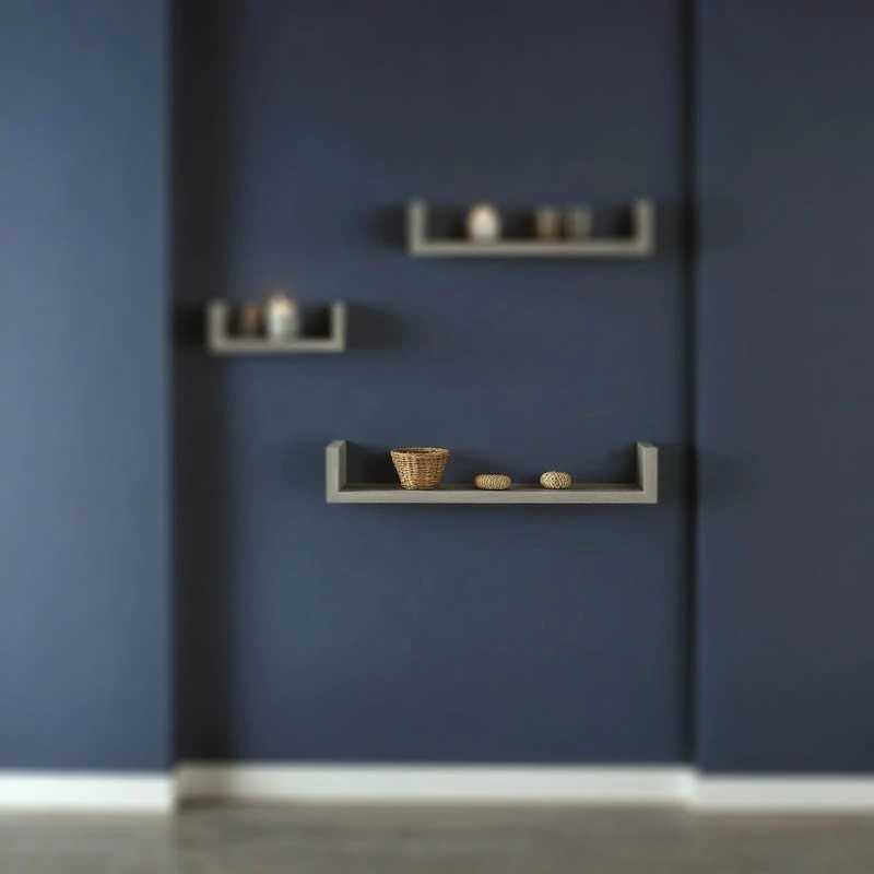 Raft muri Derva, ngjyrë gri çimento, 60x15x10cm