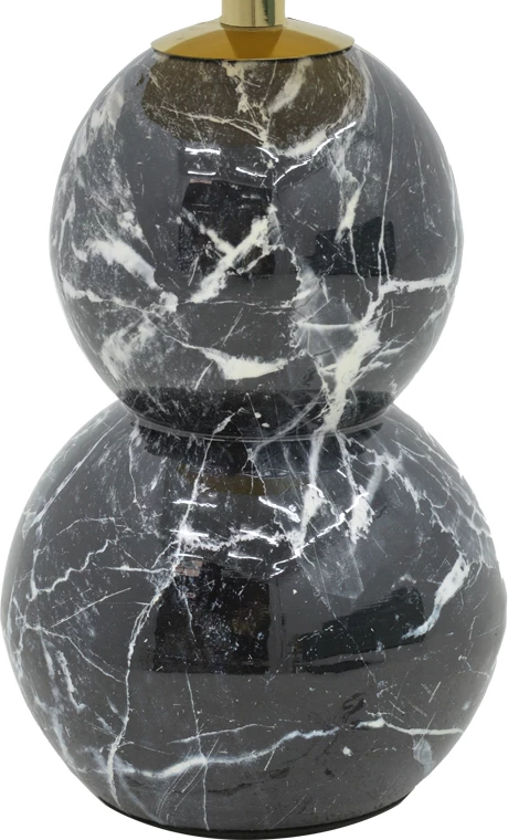 Tavolinë anësore, mermer i zi, metal i artë, D41x57cm