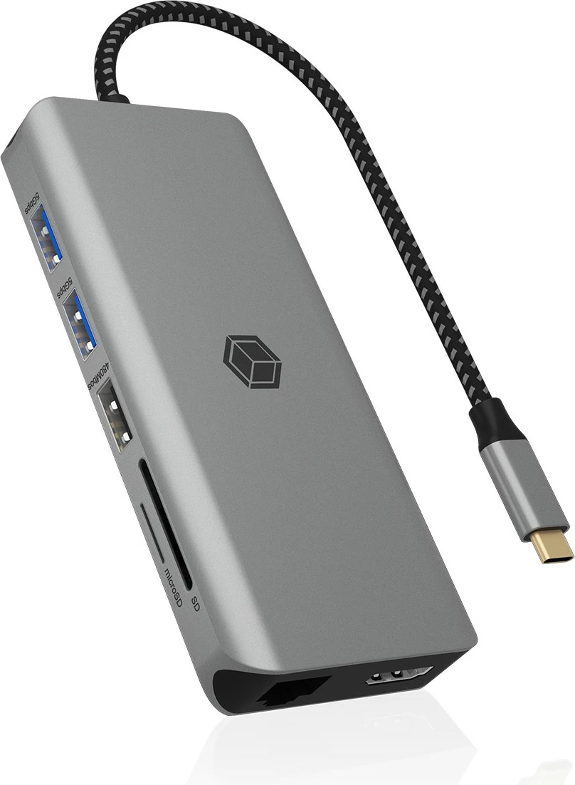 Docking station ICY BOX IB-DK4061-CPD, USB Type-C, 100W, HDMI, Ethernet, gri