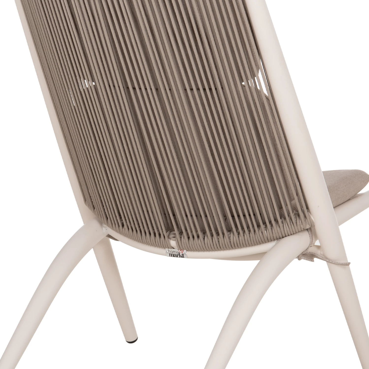 Karrige relaksi për oborr REMUS FH6642.02, alumin i bardhë, litar OLEFIN bezhë, 63x87x94cm