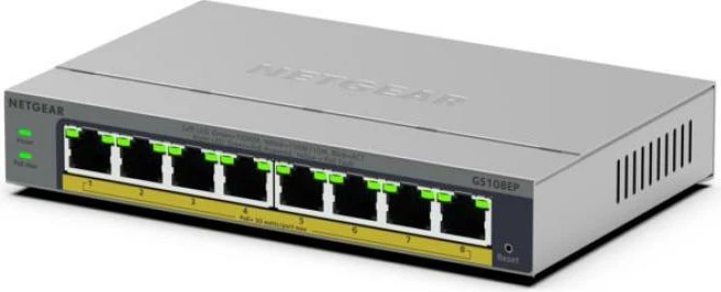 Switch, Netgear, GS108EP-100EUS, 8 porte, 100Mbps, gri