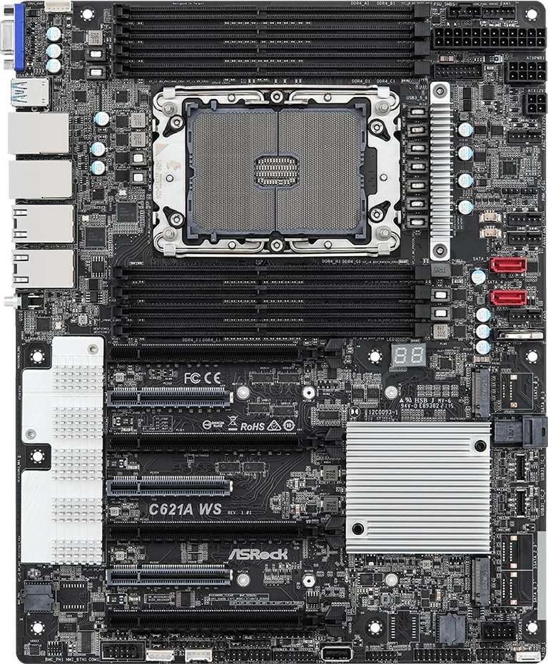 Pllakë amë Asrock, C621A WS 