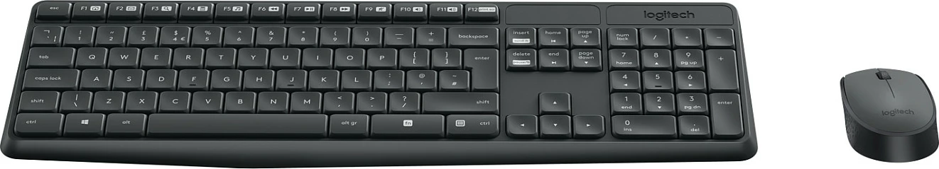 Tastierë dhe Maus Logitech MK235, Wireless, USB, AZERTY, Gri