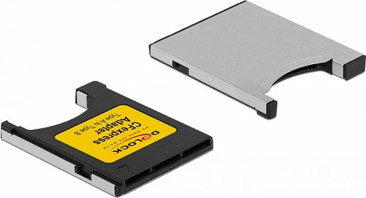 Adapter CFexpress DeLOCK, Type A në Type B, zi/gri