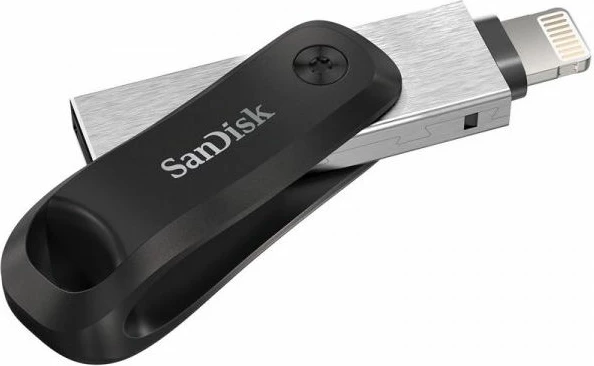 USB flash drive SANDISK iXpand Go SDIX60N-128G-GN6NE 128GB USB-A/Lightning USB 3.0, zi/argjendtë (1 copë)