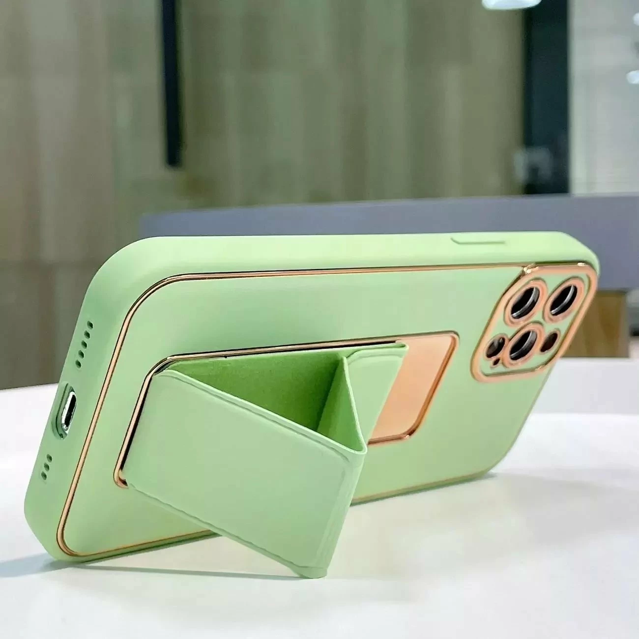 Mbështjellës 4kom.pl New Kickstand Case për Samsung Galaxy A12 5G, me mbajtëse, blu