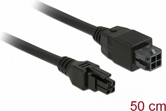 Kabllo zgjatëse DeLOCK 85378, Micro-Fit 3.0 4-pin Mashkull në Femër, 0.5 m, e zezë