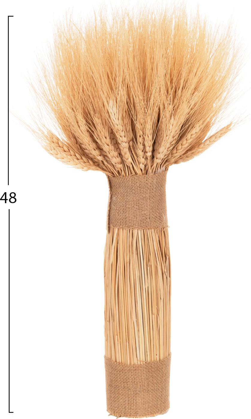 Buqetë dekorative me grurë të thatë, ngjyrë natyrale, FH7963, 48H cm