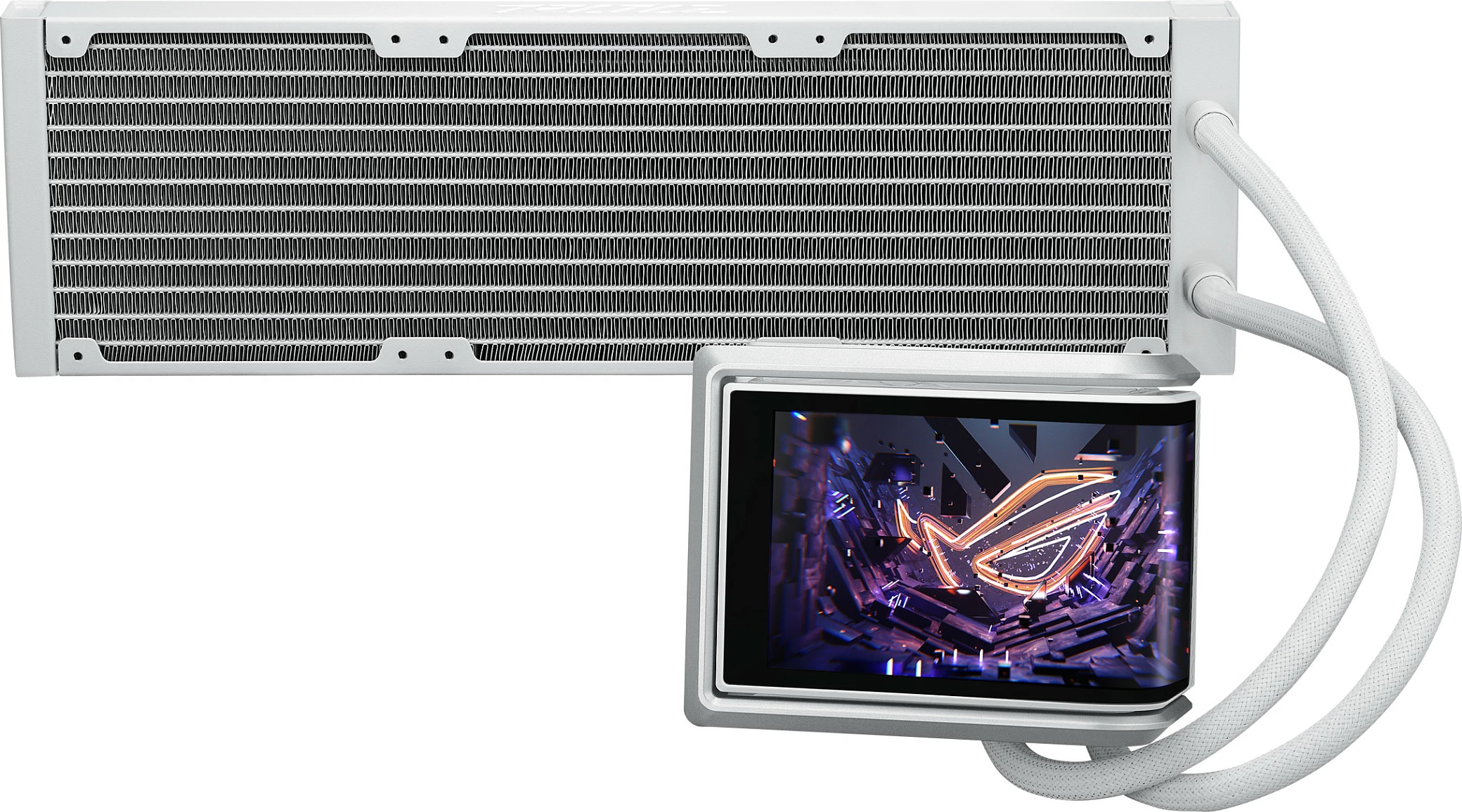 Ftohës uji AIO ASUS ROG RYUO IV 360 ARGB, 3x120mm, ekran AMOLED 6.67", i bardhë