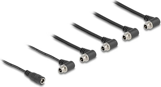 Kabllo DC splitter DeLOCK 90122, 1x 5.5×2.1 mm në 5x 5.5×2.1 mm, 0.762 m, 48 V/5 A, e zezë