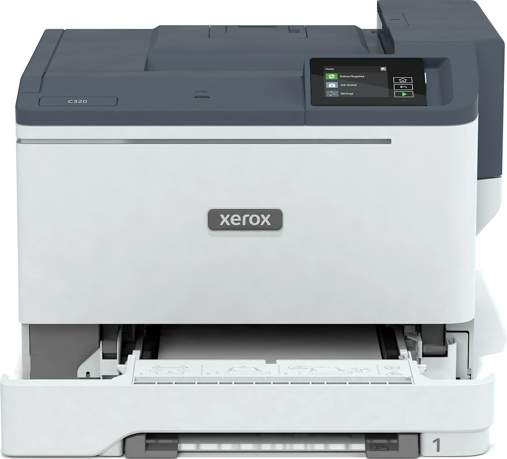 Printer lazer me ngjyra Xerox C320 DNI, A4, Duplex, Wi‑Fi, Ethernet, 33 ppm, bardhë/gri