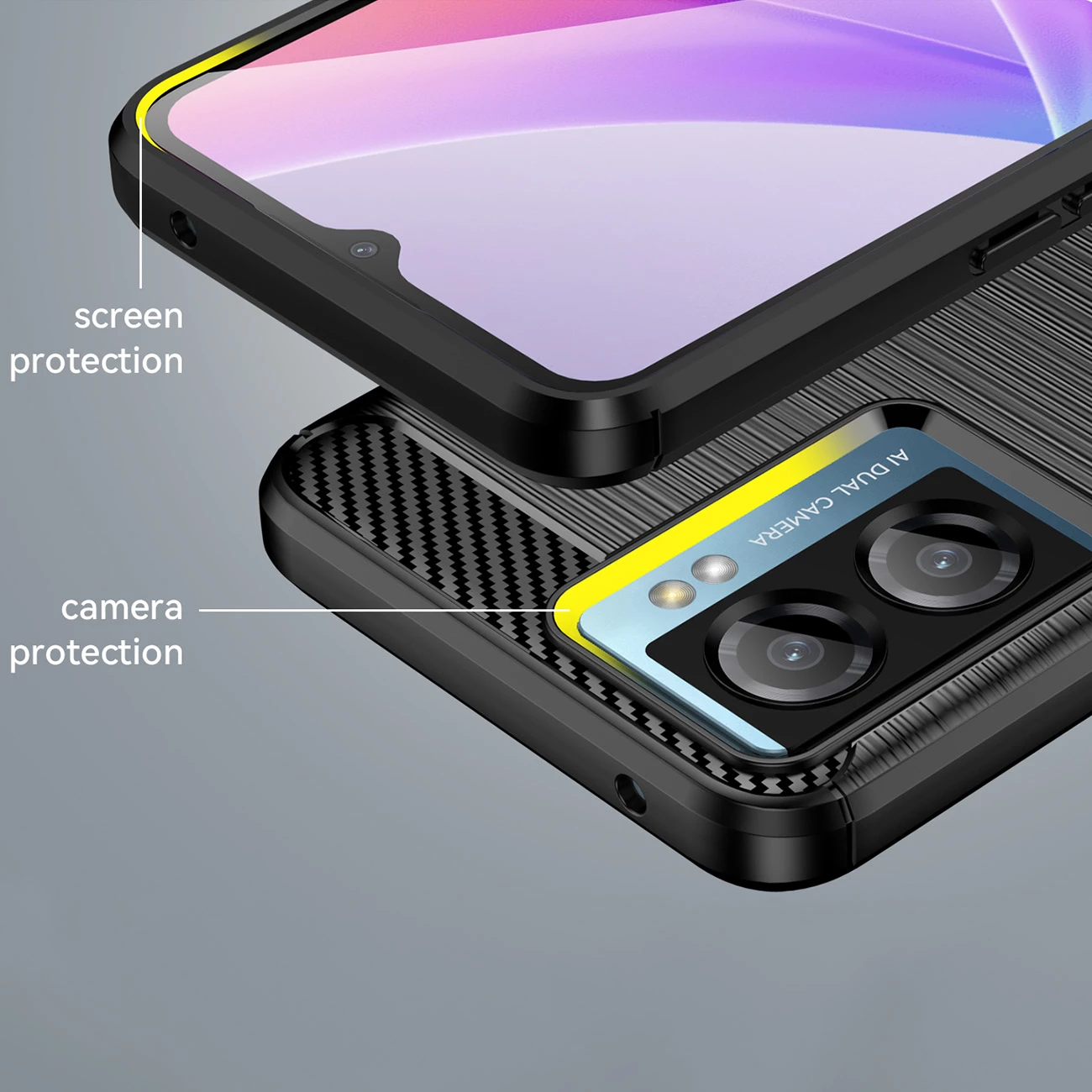 Mbështjellës Hurtel Carbon Case për Xiaomi Poco F4 5G, i zi