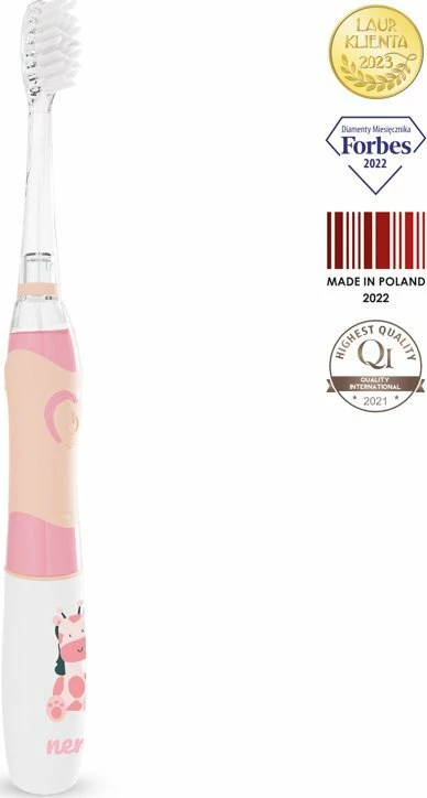 Furçë dhëmbësh elektrike Neno Fratelli për fëmijë 6+, 1 mod Delicate, 24000 lëvizje/min, IPX7, rozë, 1 kokë
