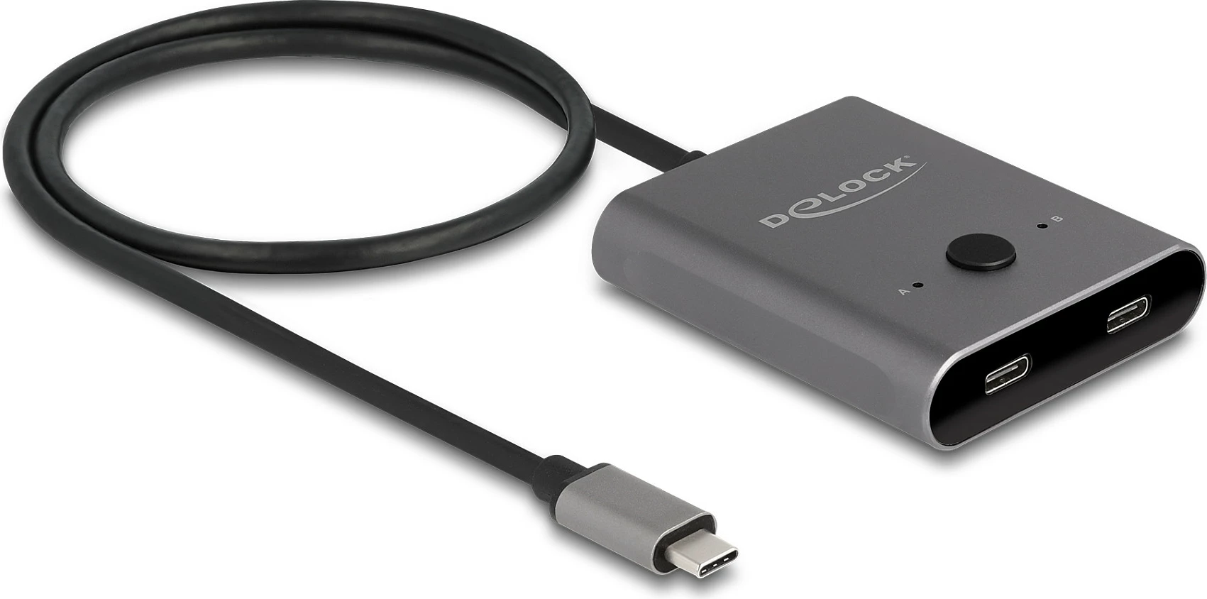 Switch USB-C DeLOCK 11500, 10Gbps, 8K/144Hz, USB PD 100W, 0.5 m, Gri