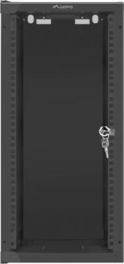 Kabinet rrjeti mural Lanberg WF10-2312-10B 10\" 12U, 20 kg, derë xhami, IP20, e zezë