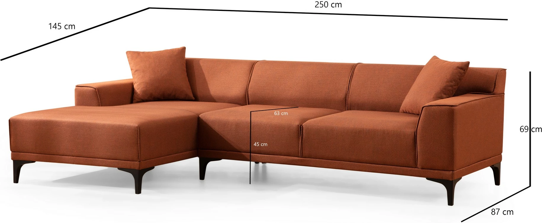 Këndare Petra L, portokalli, Atelier del Sofa - 8