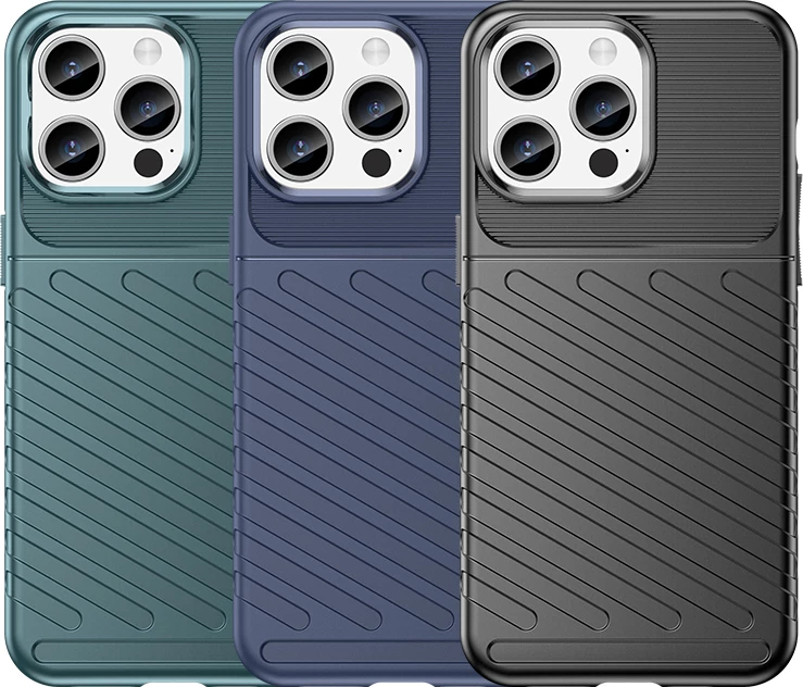 Mbështjellës Hurtel Thunder Case për iPhone 15 Pro Max, Kaltër