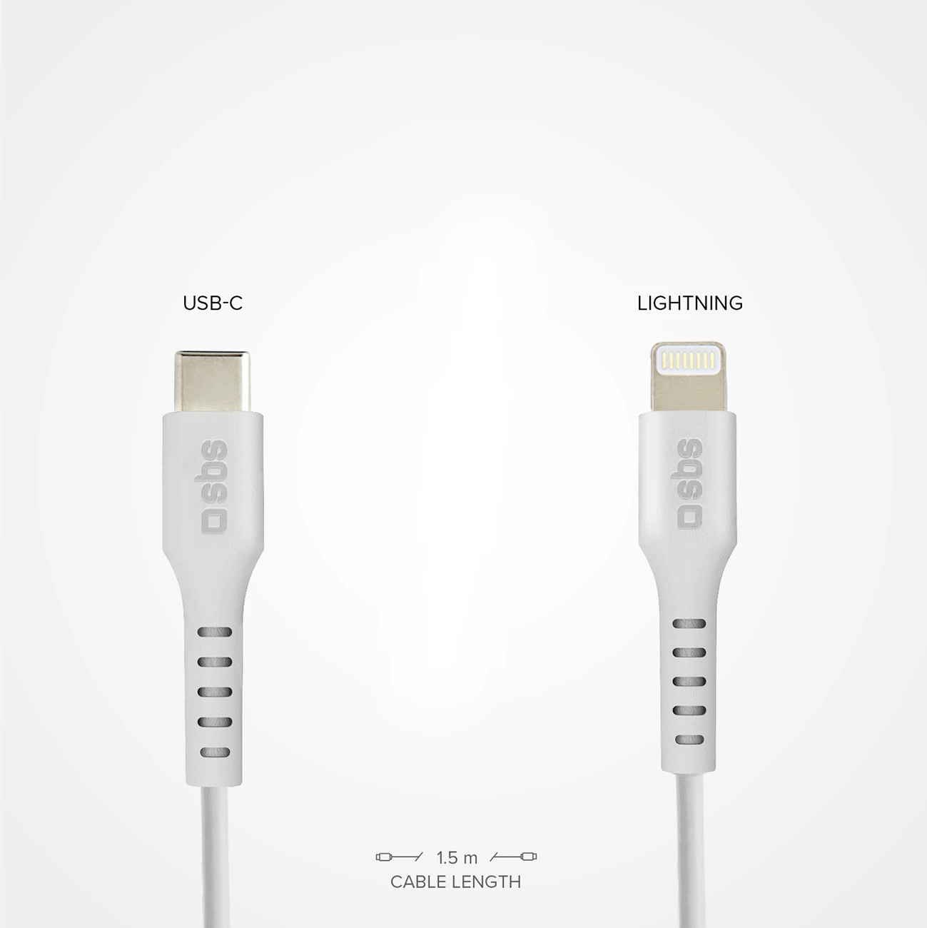 Kabllo USB-C në Lightning SBS TECABLELIGTC1W, 1m, e bardhë