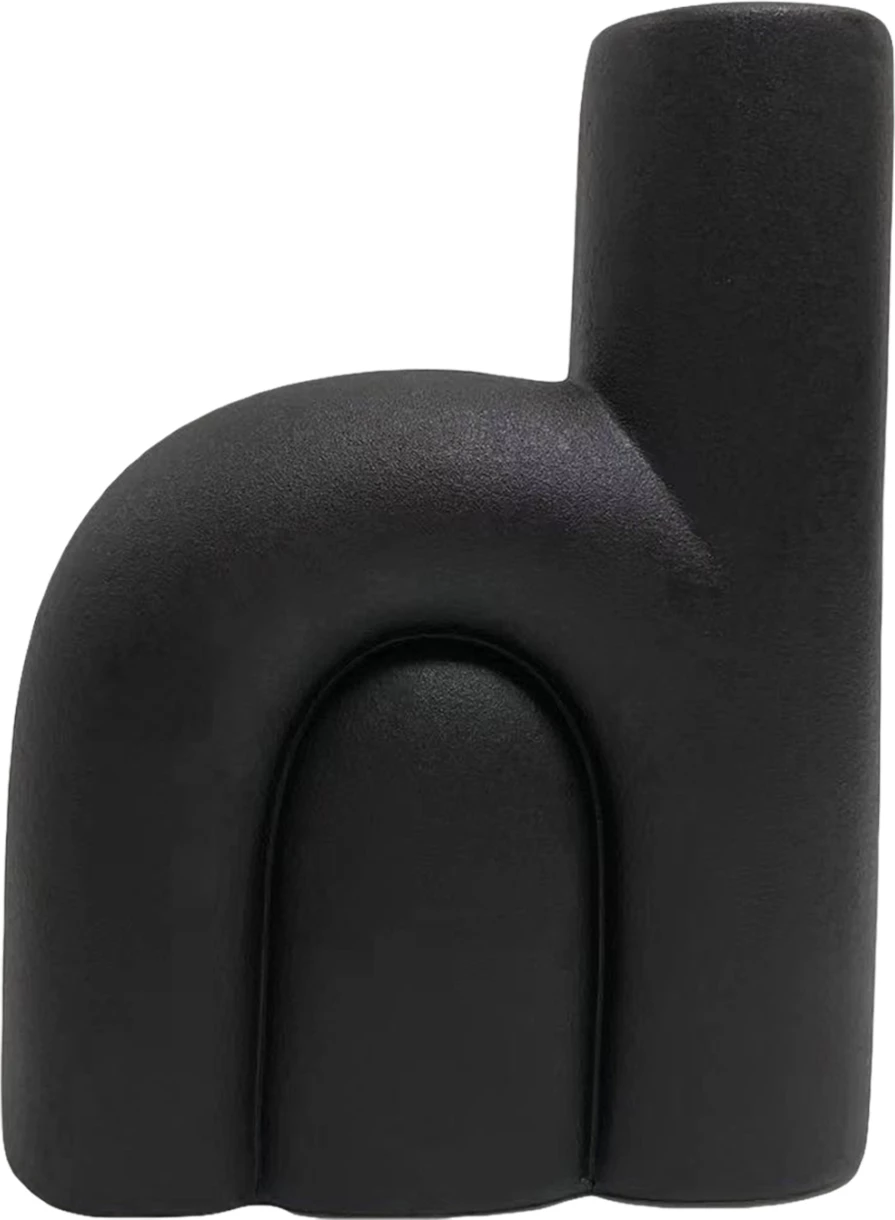 Dekor tavoline qeramike, ngjyrë e zezë mat, FH4640.02, 19.5x7x24.5H cm