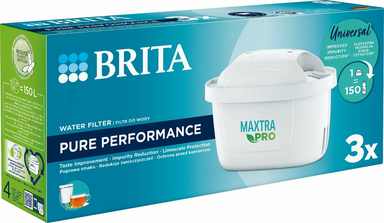 Kartrixh filtri uji Brita MAXTRA PRO Pure Performance 150 L, set 3 copë