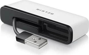 USB hub Belkin 4 porta, USB 2.0, portativ, bardhë